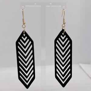 Wooden Hollow Design Dangle Earrings